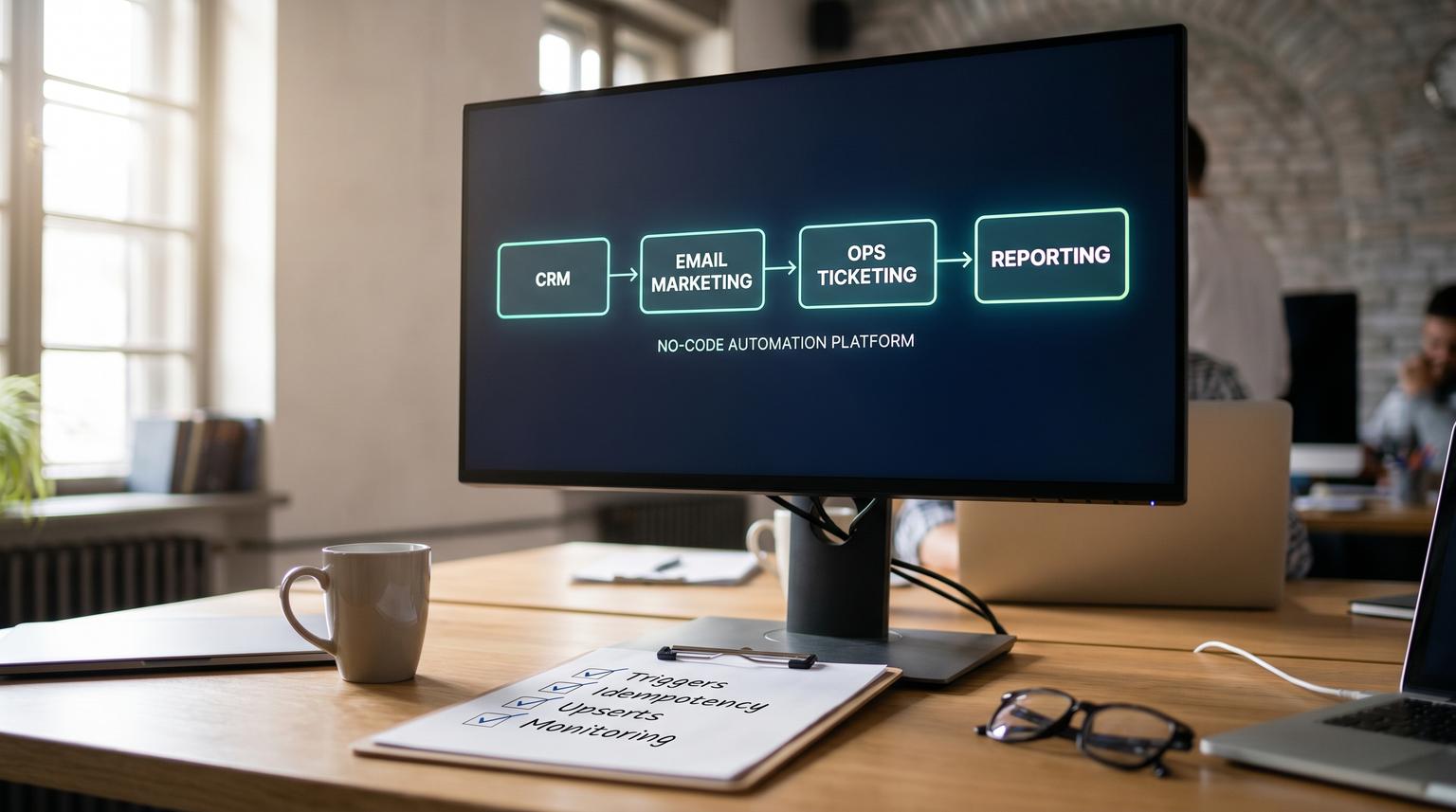 Keeping CRM handoffs reliable with no-code automation tools for businesses