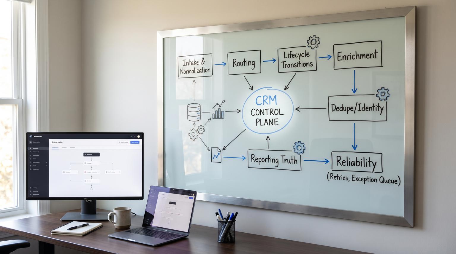The CRM Automation Operating System: A Practical Framework for Routing, Lifecycle Journeys, Data Hygiene, and Revenue Reporting