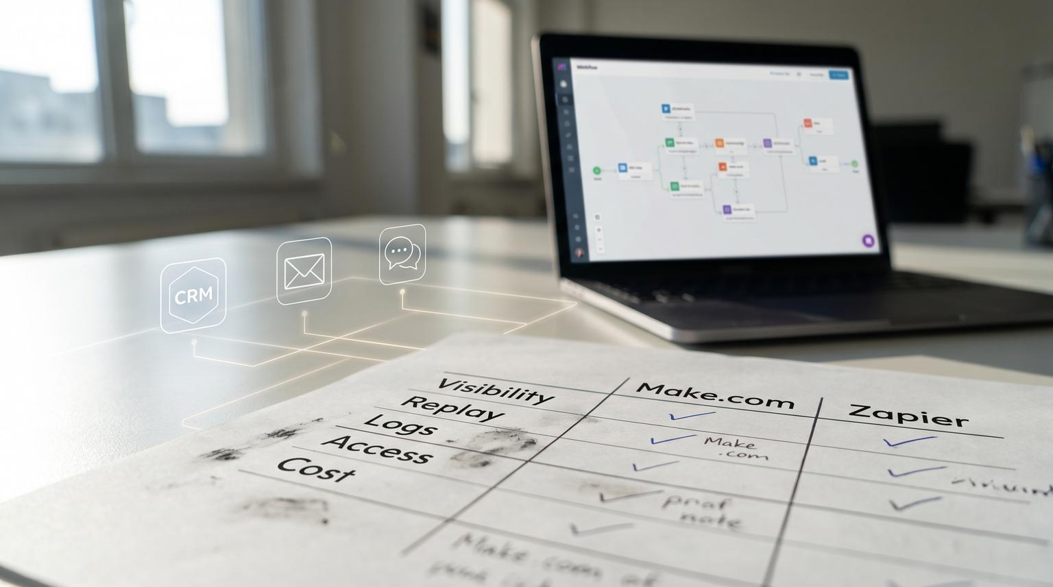Automation at Scale Make.com vs Zapier for Business Automation Without Silent Failures