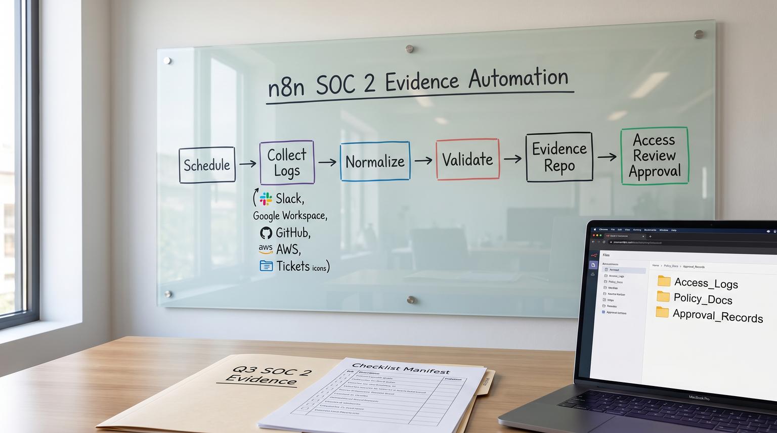 Stop the audit scramble with an n8n SOC 2 evidence pipeline you can run on a schedule