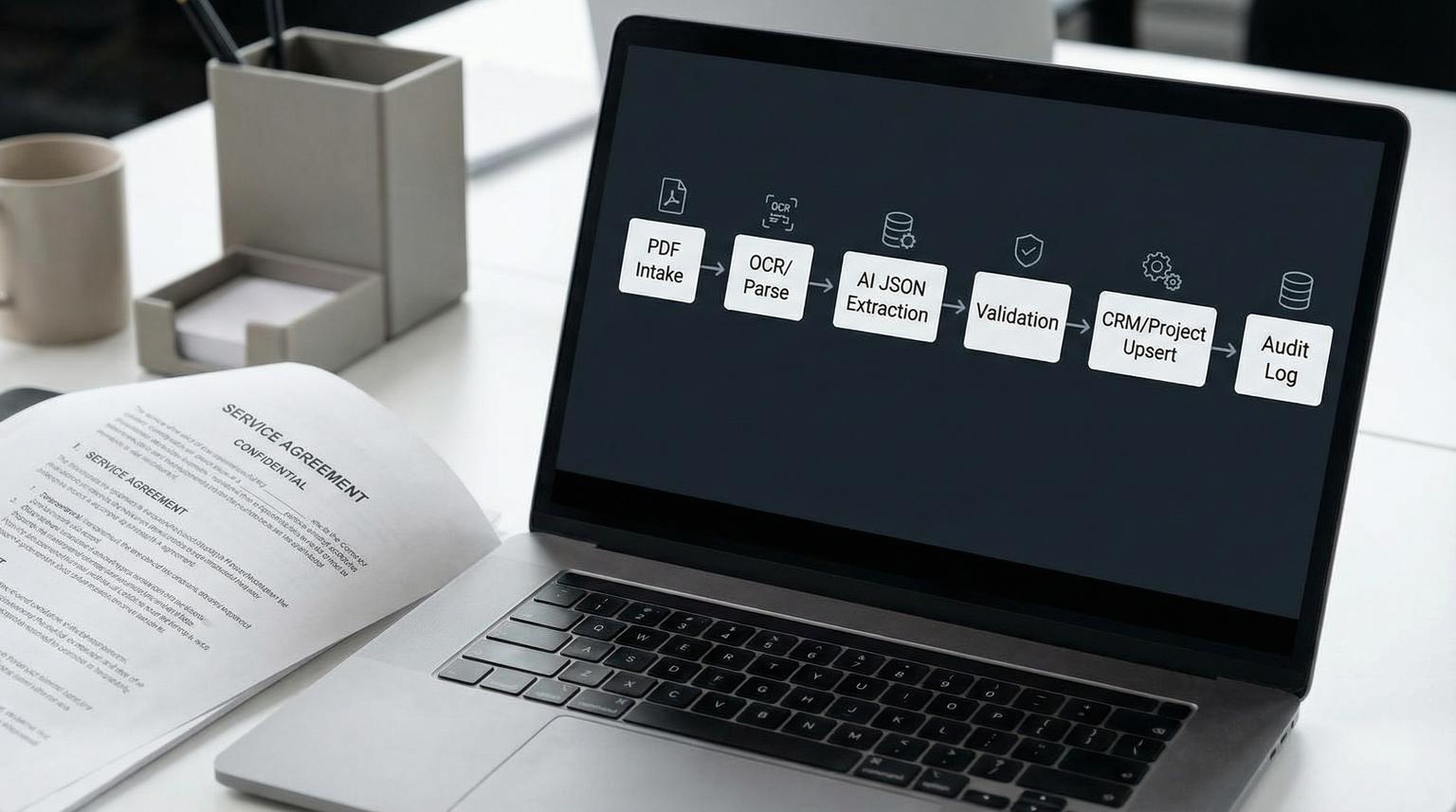 Stop Rekeying Contracts by Automating Data Processing with AI Into Clean CRM and Project Records