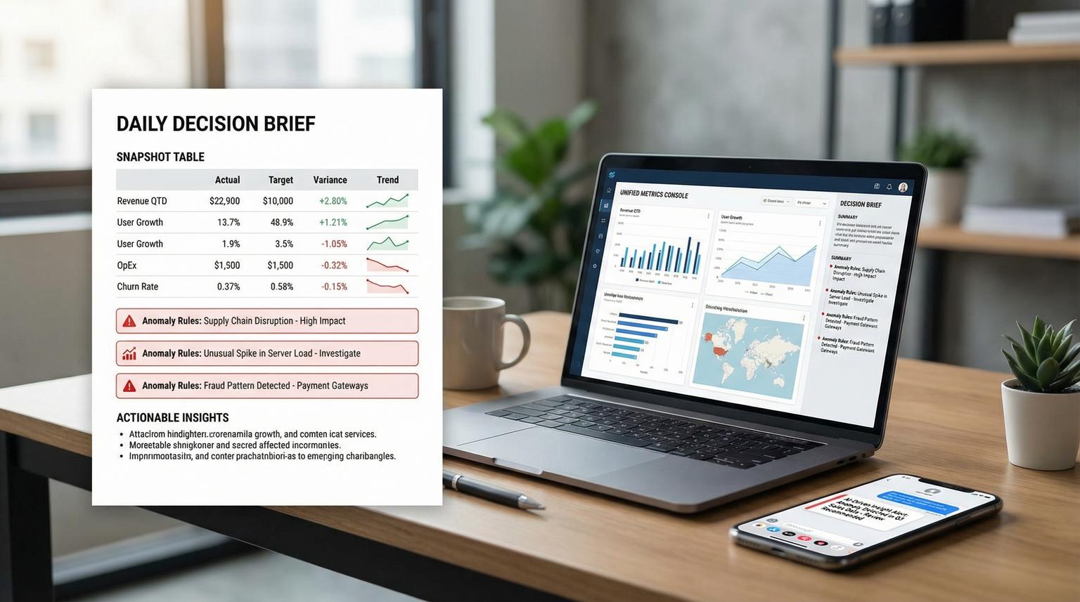 Stop Chasing Spreadsheets and Ship AI-Driven Business Intelligence Solutions With a Daily Decision Brief and Anomaly Alerts