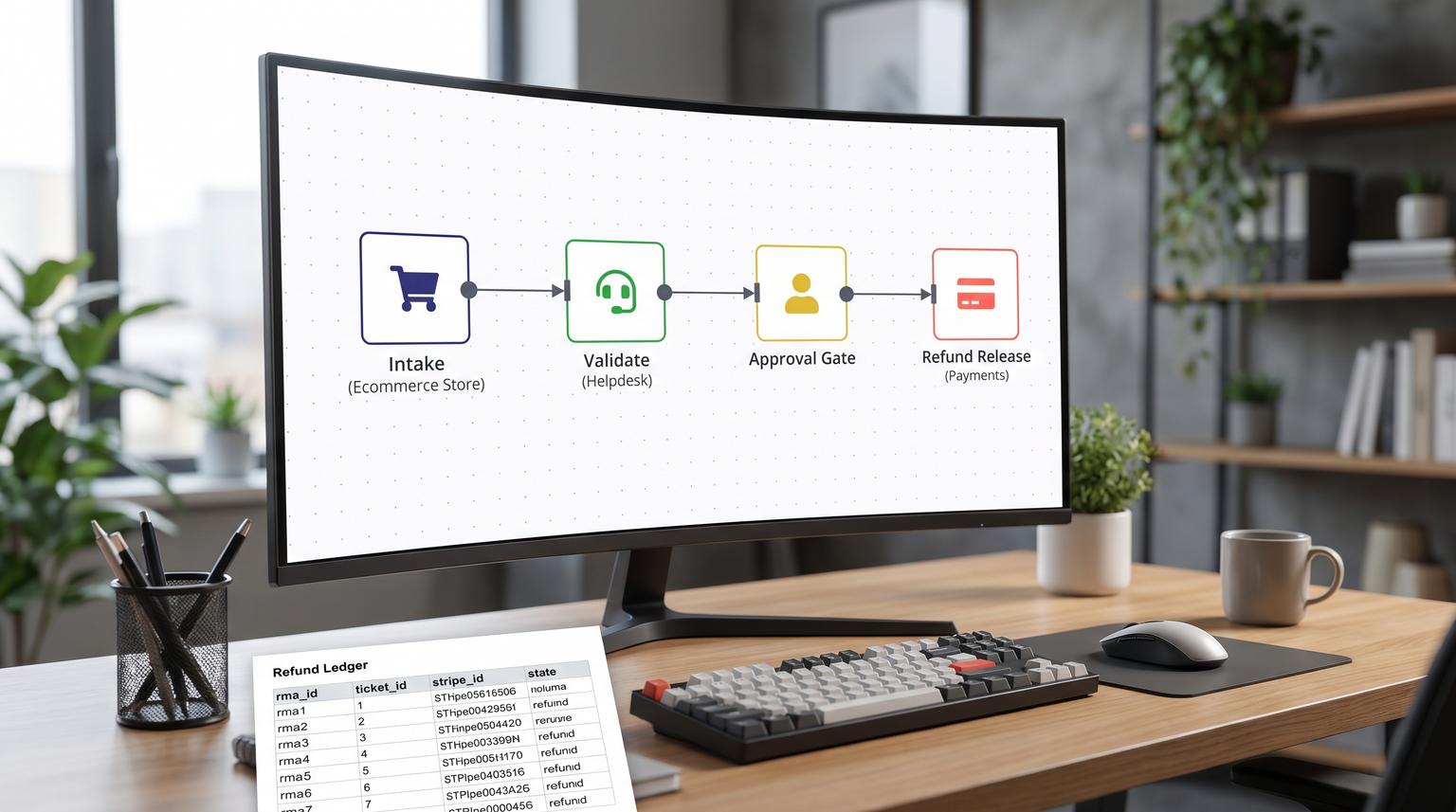 Safer returns and refunds with n8n automation for business across Shopify Zendesk and Stripe