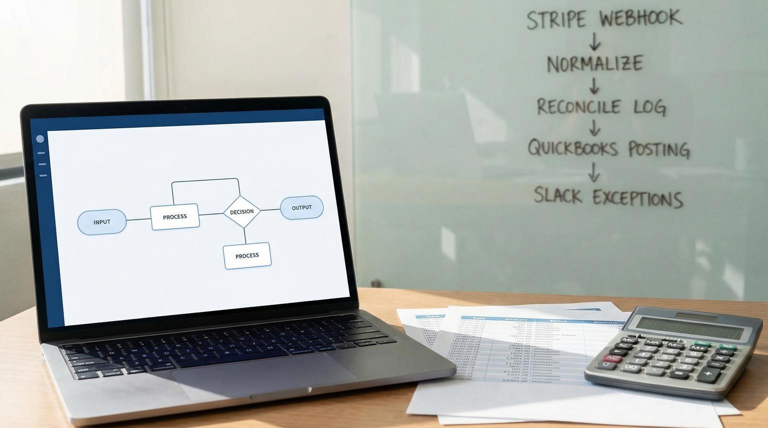 Close the books faster with business process optimization with Make.com for Stripe to QuickBooks reconciliation